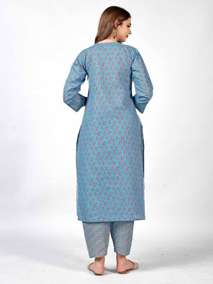 Cotton kurti with Pant set for style and comfort