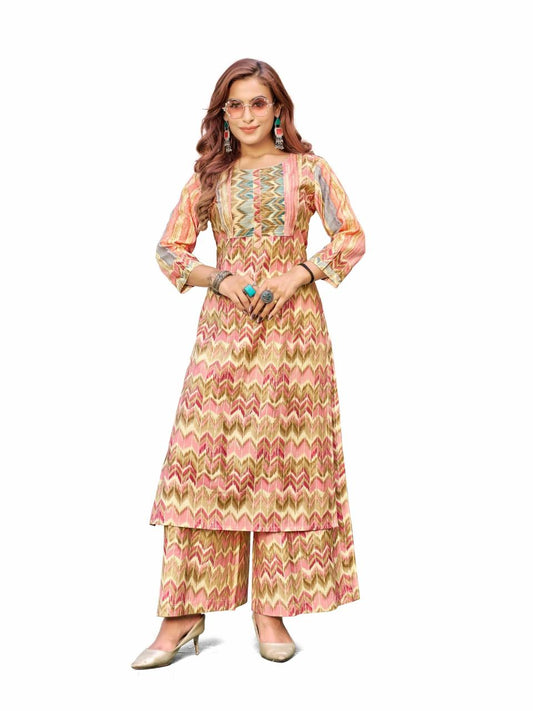 Straight-Cut Kurti and Pant Set