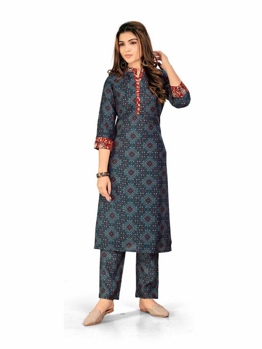 Stylish Ethnic Kurti Pant Ensemble