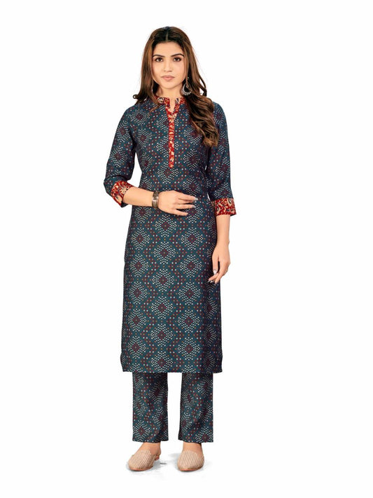 Stylish Ethnic Kurti Pant Ensemble
